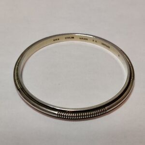 Vintage Denmark Silver Signed Sigurd Black Bangle Bracelet